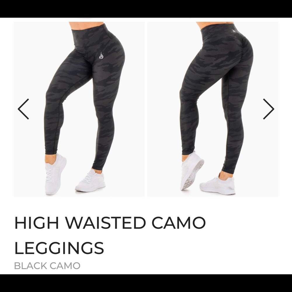 Scrunch Bum High Waisted Black Camo Leggings